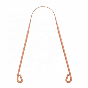 Raspadores de lengua de metal Herramienta de limpieza bucal reutilizable Raspador de lengua de oro rosa de cobre - Product Image 1