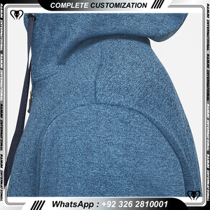 Sweats à capuche zippés respirants de haute qualité pour hommes Logo personnalisé brodé et perlé vêtement d'hiver décontracté couleur unie - Product Image 5