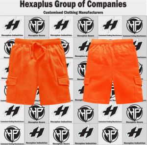 Shorts en molleton français pour homme avec logo personnalisé, 260 GSM, respirant, mélange coton et polyester, teinture unie, style streetwear avec cordon de serrage - Product Image 6