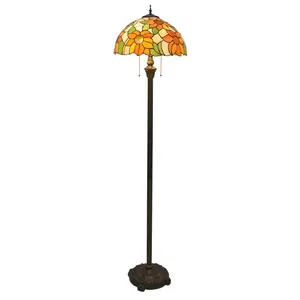 Lámpara de Pie de Cristal con Diseño de Girasol Posmoderno, LED E26/E27, para Sala de Estar o Dormitorio, Vidrio Teñido, Hierro, Acero Inoxidable, Decoración Cuadrada - Product Image 6