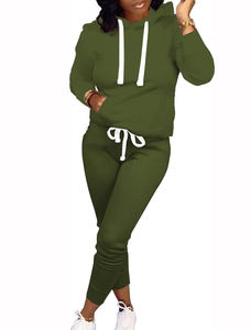 2025 nueva llegada chándal estampado para mujer transpirable 100% algodón de talla grande ropa de calle para adultos Color liso - Product Image 4