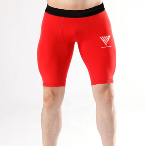 Good Quality Trending Style Custom Logo Print <b>Compression</b> <b>Shorts</b> Solid Color Outdoor Sports Activities Wear <b>Short</b> Pants Male - Product Image 1