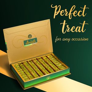 Al Sultan Luxury Oriental 500g Dessert Pistache aromatisé Balloriah Halal Bonbons Meilleures citations pour Noël Style frais en vrac - Product Image 3