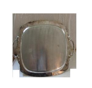 Plateau de service décoratif en métal pour restaurant Table Assiette de service fait à la main Forme personnalisée avec poignée Plateau en métal la plus vendue - Product Image 1