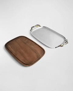 ถาดเสิร์ฟไม้พร้อมที่จับที่ทันสมัยเหมาะสำหรับขนมกาแฟชาเหมาะสำหรับโต๊ะอาหารในห้องครัวและใช้ตกแต่งบ้าน - Product Image 2