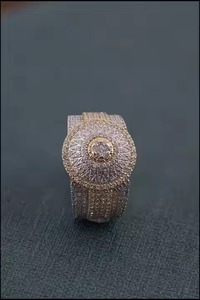 แหวนเจ้าสาวสีเงินสเตอร์ลิงสีโรสและสีเหลืองทอง925พร้อมแหวนตัวอักษรฮิปฮอปเพชรธรรมชาติสำหรับปลูกในแล็บ - Product Image 3