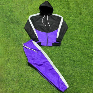 Chándal de nailon de verano para hombre de talla grande con estampado personalizable 2025, chaqueta transpirable con cremallera, conjunto cortavientos de dos piezas, chándal - Product Image 5