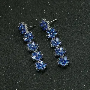 Boucles d'oreilles Moissanite en plaqué or blanc 14 carats, taille poire, bijoux hindous vintage 15g - Product Image 4