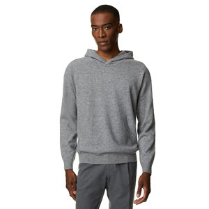 <b>Men's</b> <b>Grey</b> 100% Cotton Regular Hooded <b>Sweatshirt</b> Screen Printed Gym Casual Wear Embroidered Design Winter Thermal Plain Dyed - Product Image 1