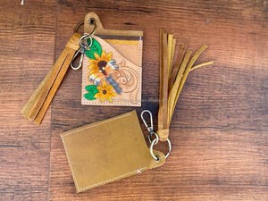 เคสใส่บัตรหนัง ATM ลายดอกไม้แท้มีสไตล์น่ารักแฟชั่นตะวันตกขนาดเล็กมีพู่เคสใส่บัตรพร้อมพวงกุญแจ - Product Image 2