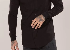 Vêtements de sport personnalisés en coton/polyester respirants et à séchage rapide de 200 grammes, respectueux de l'environnement, à manches longues, pour la course à pied, la musculation, la salle de sport, les hommes - Product Image 4