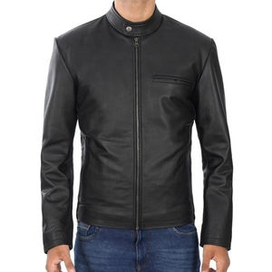 Última chaqueta de cuero genuino original al por mayor personalizado nuevo estilo superventas de alta calidad a prueba de viento chaqueta de cuero para hombre - Product Image 1