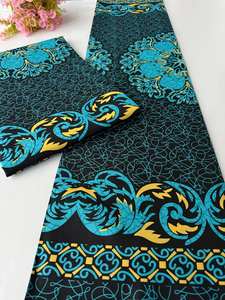 6 Yards Haute Qualité Africain Wax Print et Ankara Coton Tissu République du Congo Doré Néerlandais Pagne Pagne pour la Mode - Product Image 2