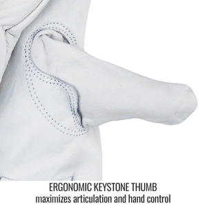 Guantes de conductor de cuero de piel de cabra de calidad superior Seguridad industrial Protección de manos Guantes de jardinería resistentes a la abrasión - Product Image 3