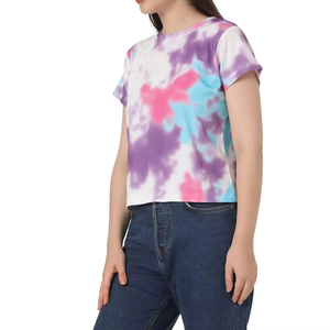 T-shirts pour femmes sur mesure t-shirt pour femmes impression t-shirts coton lavé à l'acide fait sublimation chemise pour femmes - Product Image 3