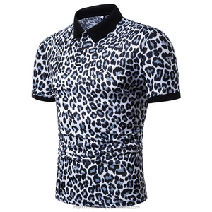 Camisa de Verano para Hombre, Estampado de Leopardo, Tejida, 100% Algodón, Transpirable, Estilo Casual, Manga Corta, Cuello Camisero, Colores Personalizados - Product Image 1