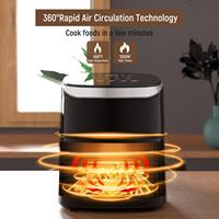 Friteuse à air intelligente avec panier antiadhésif vert, en acier inoxydable, capacité 4,2 QT, contrôle manuel, pour rôtir, réchauffer et déshydrater, température 140F~450F