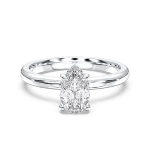 1.13 carat E-F/VVS-VS Moissanite Solitaire bague de fiançailles pour femmes poire et ronde coupe platine broches ensemble bagues en diamant - Product Image 1