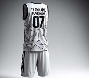 ชุดยูนิฟอร์มบาสเก็ตบอลออกแบบโลโก้เอง ผ้าโพลีเอสเตอร์ 100% พิมพ์ลาย แห้งเร็ว สำหรับผู้ชาย มีจำหน่ายออนไลน์ - Product Image 6