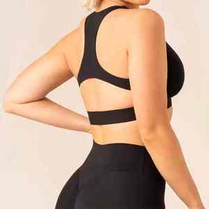 OEM personalizado de 2 piezas de gimnasio conjunto de Bajo cuello en V Sujetador deportivo y medias de yoga Leggings para las mujeres - Product Image 4