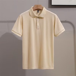 Polo homme en fibre de polyester glacée 180 g/m², personnalisé OEM, tendance, manches courtes, col chemise, décontracté, été - Product Image 3