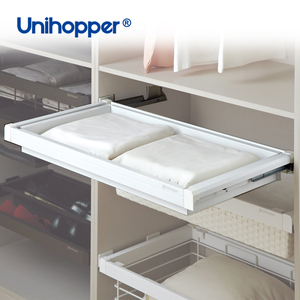 Unihopper Modular tủ quần áo lưu trữ phần cứng phụ kiện mềm-đóng kéo ra khỏi quần áo kim loại giỏ Closet Organizer - Product Image 1