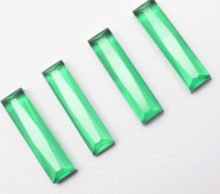 Émeraudes colombiennes de laboratoire facettées, longues tranches de cristal 20x5 mm, tubes facettés en émeraude nanosital créée en laboratoire, pierres précieuses en vrac pour bijoux DIY
