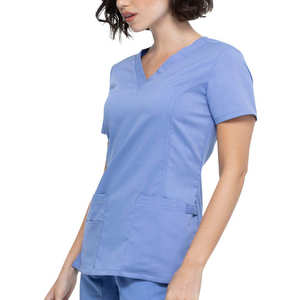 Scrubs médicaux uniformes ensembles femmes infirmière toile 100% coton Stretch Slim Fit utilisation hospitalière - Product Image 3