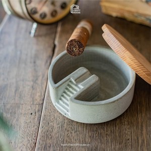 Cenicero de Cemento Hecho a Mano Personalizado Clásico TCE, Accesorio para Fumar de Cemento Sólido, Duradero y Reutilizable para Mesa, Hogar, Hotel, Cafetería, Bar - Product Image 3