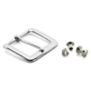 Hebilla cuadrada de cromo con tornillos Chicago - Product Image 1