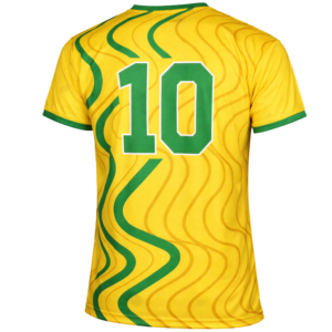 T-shirts de football unisexes Brésil à séchage rapide, 100 % polyester, anti-odeur, coupe classique, col rond, manches courtes, été - Product Image 2