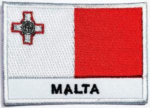แผ่นปะติดธงมอลตา, ธงมอลตาปักลายธงชาติ, ตราสัญลักษณ์ติดเสื้อผ้าแบบรีดติดหรือเย็บติด - Product Image 2
