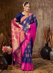Bollywood Beautiful <b>Silk</b> Saree with Blouse Indian Saree - Product Image 6