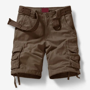 Nouvelle arrivée OEM Short cargo pour hommes Logo personnalisé Tenue décontractée de plein air Taille élastique Short chaud 100% coton Toile taille moyenne - Product Image 3