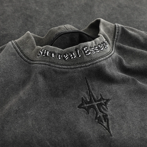 Streetwear avec logo personnalisé T-shirts oversize en coton épais pour hommes T-shirt lourd imprimé graphique de haute qualité pour hommes - Product Image 2