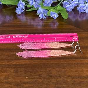 Boho ต่างหูลูกปัดด้วยการออกแบบสีฟ้าครามแอนดี้ cascading Fringe, เครื่องประดับของขวัญที่ไม่ซ้ำกัน - Product Image 4