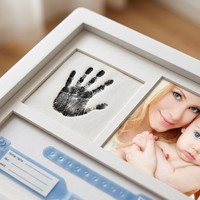Cadre photo en bois pour empreintes de mains et de pieds de bébé, souvenir DIY, cadeau pour maman, décoration de la maison