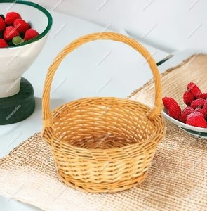 น่ารักใหม่ Handmade เก็บตะกร้าหวายสําหรับปิกนิกอาหารเครื่องดื่มของเล่นของขวัญคริสต์มาสแปลกใหม่สําหรับหญิง - Product Image 6