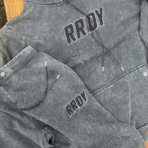 Chándal personalizado de gran tamaño para hombre, Sudadera con capucha, ropa de calle, 300gsm, patrón de alto peso, para hombre - Product Image 2