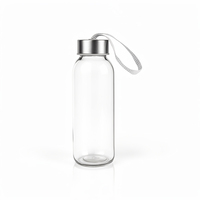 Bouteille d'eau en verre borosilicate de haute qualité, 500 ml, 750 ml, réutilisable, transparente, avec bouchon à vis, logo personnalisé OEM, vente en gros