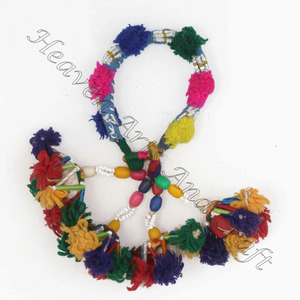 Banjara-Borlas Vintage con cuentas Multicolor, borlas de estilo indio hechas a mano, borlas Multicolor - Product Image 6