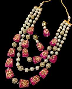 Fabricant indien populaire couche blanche perle collier de perles collier pour les femmes fête de mariage danse bijoux cadeau - Product Image 1