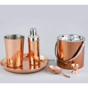 100% cobre hecho de lujo jarra cubo de hielo y coctelera Barware uso artículos conjunto Hogar y Villa fiestas USO DE BEBIDAS - Product Image 6
