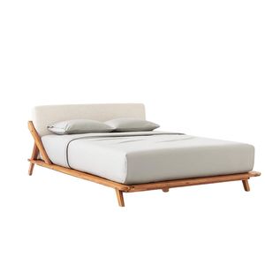 Cama Petra de teca de madera maciza de calidad superior, muebles indonesios minimalistas modernos para Villa Resort Hotel Homestay Apartment - Product Image 1