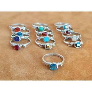 <b>Boho</b> Style Gold-Plated Fashion <b>Rings</b> with Vibrant Stones for Retail Resale - Product Image 1
