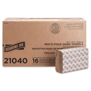 Genuine Joe Multifold <b>Paper</b> Hand Towels, White, 1-Ply, 9.1” x 9.4”, 250 Towels/Pack, 16 Packs/Case (GJO21040) - Product Image 4