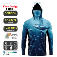 Kaos Mancing Berkerudung Pelindung Sinar Matahari Anti Angin Lengan Panjang Produsen OEM Olahraga Laut Luar Ruangan Memancing Pria Hoodie Mancing Kustom