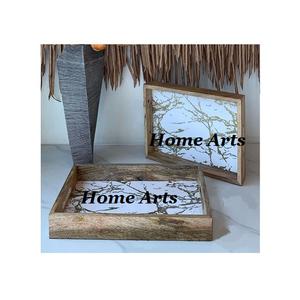 Juego de 2 Bandejas de Servicio de Acero Inoxidable, Tamaño y Forma Personalizados, Bandeja para Servir Té, Café y Dátiles en Venta - Product Image 5