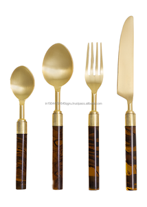Ensemble de couverts plaqué or de style moderne le plus vendu (lot de 4) - Product Image 6