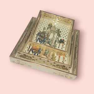 ชุดถาดไม้เคลือบอีนาเมลคุณภาพสูงพร้อมดีไซน์พืชอาร์ตเดคโคที่เป็นเอกลักษณ์เหมาะสำหรับการเสิร์ฟอาหารและของขวัญตกแต่งบ้าน - Product Image 5